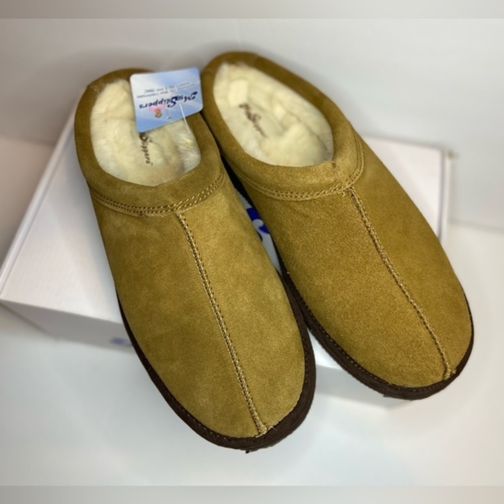 MySlippers‎ Men's Slip-On Slippers, Size 8, Chestnut Brown, New in Original Box